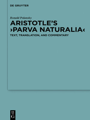 cover image of Aristotle's ›Parva naturalia